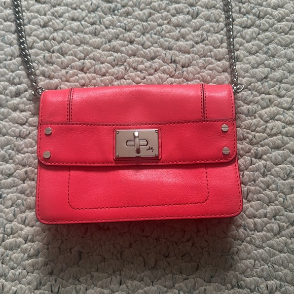 Milly Pink Leather Crossbody Clutch - Picture 2 of 12